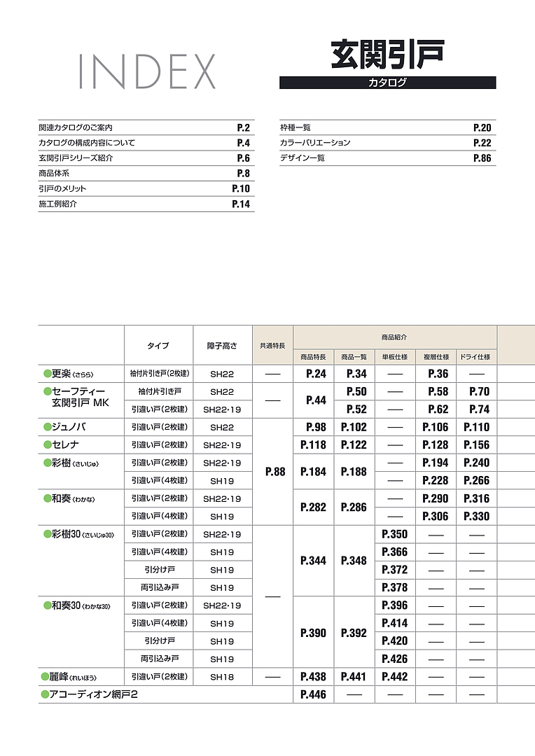 旧版 玄関引戸 総合カタログ（2022年11月価格改定版）