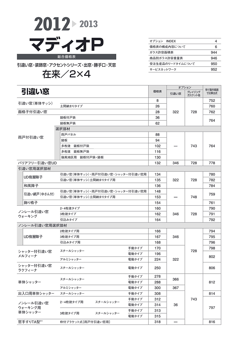 旧カタログ）マディオP 総合価格表 2012-2013